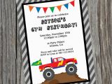 Truck themed Birthday Invitations Custom Printable Monster Truck Birthday Party Invitation