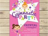 Tumbling Birthday Party Invitations Gymnastics Birthday Invitation Printable Gymnastics