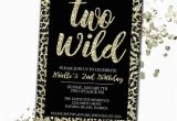 Two Wild Birthday Invitations Two Wild Birthday Invitation Cheetah Print Birthday