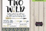 Two Wild Birthday Invitations Two Wild Invitation Two Wild Invite Two Wild Birthday Two