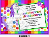 Unicorn Birthday Invitation Wording Unicorn Birthday Party Invitations Cimvitation