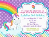 Unicorn Birthday Invitation Wording Unicorn Invitation Personalized Custom Unicorn Rainbow