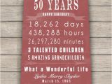 Unique Birthday Gifts for Him Turning 50 50th Birthday Gift Sign Print Personalized Art Canvasmom Dad