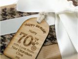 Unusual 70th Birthday Gifts for Him Unique 70th Birthday Gift Tag Label Wooden Keepsake 70th