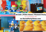 Video Game themed Birthday Party Decorations Kara 39 S Party Ideas Arcade Video Game Pac Man sonic Mario