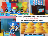 Video Game themed Birthday Party Decorations Kara 39 S Party Ideas Arcade Video Game Pac Man sonic Mario
