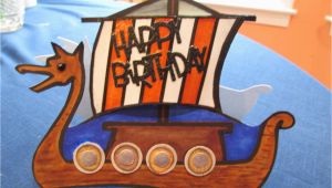Viking Birthday Card Viking Happy Birthday Card Shaped Like Ship with Happy