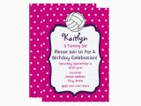 Volleyball Birthday Invitations Girls Volleyball Birthday Invite Pink with Purple Card