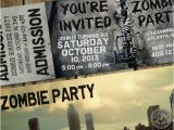Walking Dead Birthday Invitations the Walking Dead Party theme Invitation Ticket for