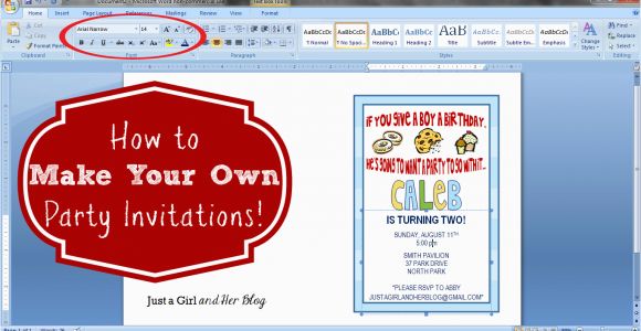 Where Can I Make Birthday Invitations How to Make Your Own Party Invitations Just A Girl and