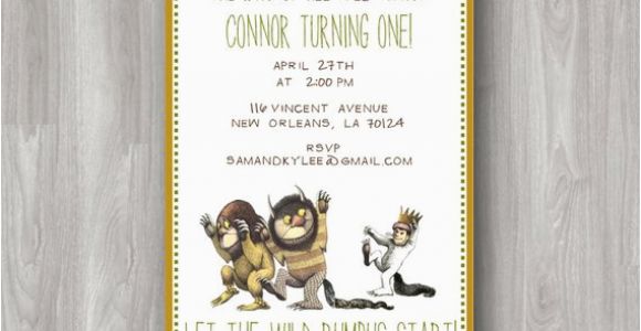 Where the Wild Things are Birthday Invitation Template where the Wild Things are Custom Birthday Party Invitation