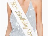 White Birthday Girl Sash 30th Birthday Queen Sash Gifts Party Favors Supplies