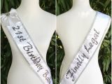 White Birthday Girl Sash White and Silver 21st Birthday Babe Sash by