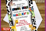 Wild Animal Birthday Party Invitations Wild Animal Birthday Party Invitation His or by Digigraphics4u