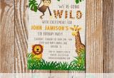 Wild Animal Birthday Party Invitations Wild with Excitement Jungle theme Zoo Animal Birthday