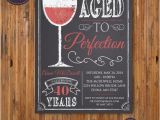 Wine themed Birthday Invitations Wine Birthday Invitation Aged to Perfection Chalk Board