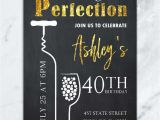 Wine themed Birthday Invitations Wine Birthday Invitation Aged to Perfection Wine