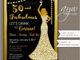 Womans 50th Birthday Invitations 50th Birthday Party Invitations Woman Bling Dress 40th Womans