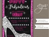 Womans 50th Birthday Invitations Heels Birthday Party Invitations Woman Glam Printable