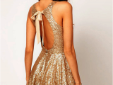 Womens Birthday Dresses Gold Sequin Backless Party Dress Uniqistic Com