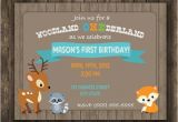 Woodland Onederland Birthday Invitations Digital Woodland Onederland First Birthday Party by