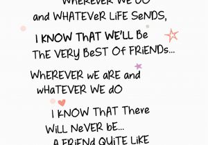 Words to Say In A Birthday Card Best Friends forever Inspired Words Greeting Card Blank