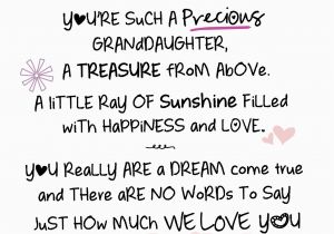 Words to Say In A Birthday Card Special Granddaughter Inspired Words Greeting Card Blank