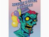 Zombie Birthday Cards Zombody is Having A Birthday Zombie Card with Ball